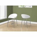 Gfancy Fixtures White & Chrome Base & Counter Height Barstool - 2 Piece GF3100157